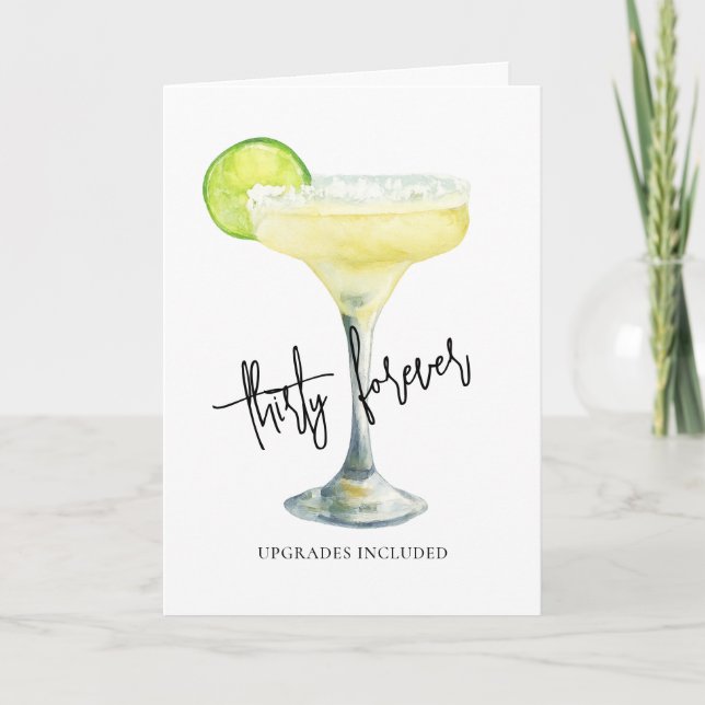 Modern Thirty Forever Funny Birthday Karte (Vorderseite)
