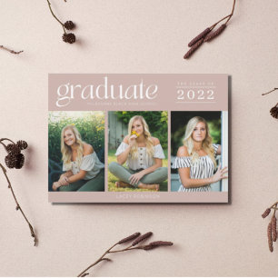 Modern Three Foto High School Graduation