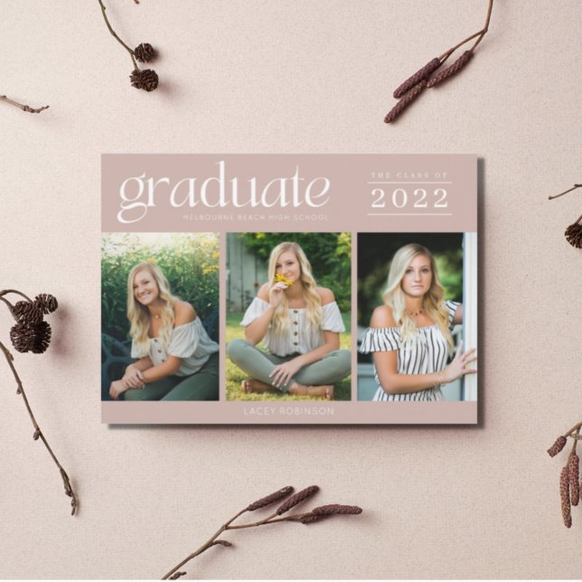 Modern Three Foto High School Graduation (Von Creator hochgeladen)