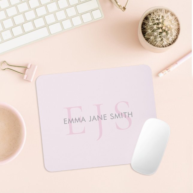 Modern Three Letter Intial Monogram Mousepad (Von Creator hochgeladen)