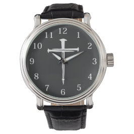 Modern Three Nails White Cross Armbanduhr