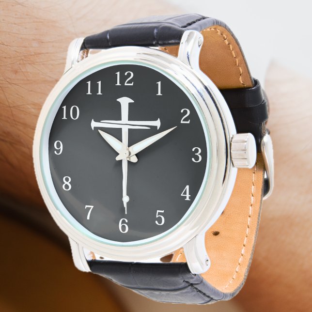 Modern Three Nails White Cross Armbanduhr (Modern Three Nails White Cross Watch)