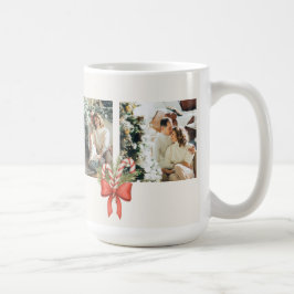 Modern Three-Photo Holiday Family Collage Kaffeetasse