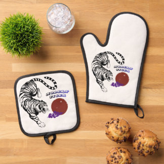 Modern Tiger Graphic Art Ofenhandschuh & Topflappen-Set