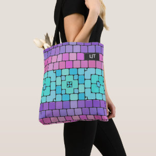 Modern Tiles: Lila Blue Pink und Ihre Intimitäten Tasche
