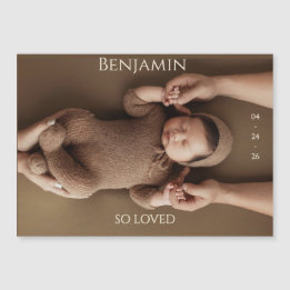 Modern Timeless Photo Magnetic Baby Announcement Magnetkarte