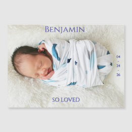 Modern Timeless Photo Magnetic Baby Announcement Magnetkarte