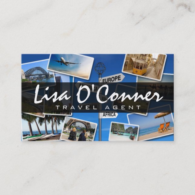 Modern Travel Agent Agency Company Business Card Visitenkarte (Vorderseite)