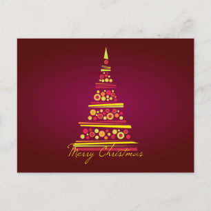 Modern Tree Christmas Postcard Feiertagspostkarte