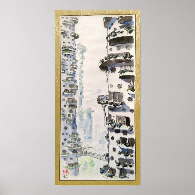Modern Treetop City Poster (Vorne)