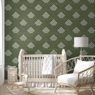 Modern Trendy African Mudcloth Arrows Green Tapete