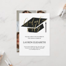 Modern Trendy Casual Custom 4Photos Graduation