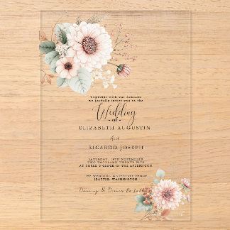 Modern Trendy Dusty Rose Blush Wedding  Invitation Acryleinladungen