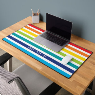 MODERN TRENDY farbenfrohe, helle Regenbogenstreife Schreibtischunterlage