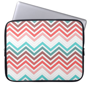 Modern, trendy, farbenfroher Chevron-Zickzack Laptopschutzhülle