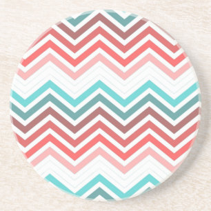 Modern, trendy, farbenfroher Chevron-Zickzack Sandstein Untersetzer