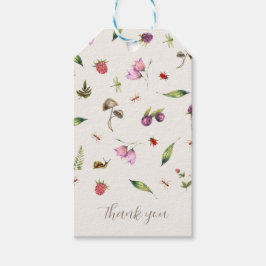 Modern Trendy Floral Bugs Woodland Vielen Dank Geschenkanhänger