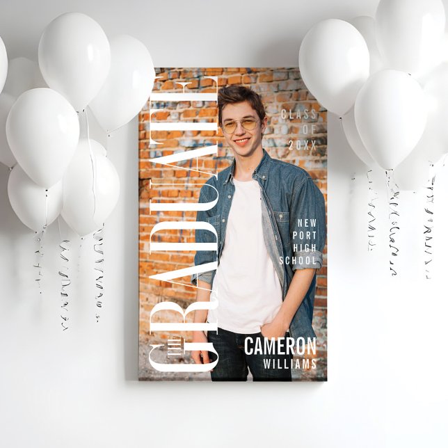 Modern Trendy Magazine Cover Foto Abschluss Banner (Modern Trendy Magazine Cover Photo Graduation Banner)