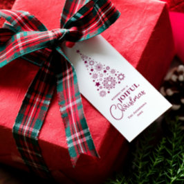 Modern Trendy Magenta Frohe Weihnachtsschrift Geschenkanhänger