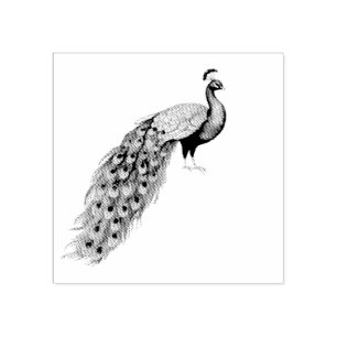 Modern Trendy Peacock Gummistempel