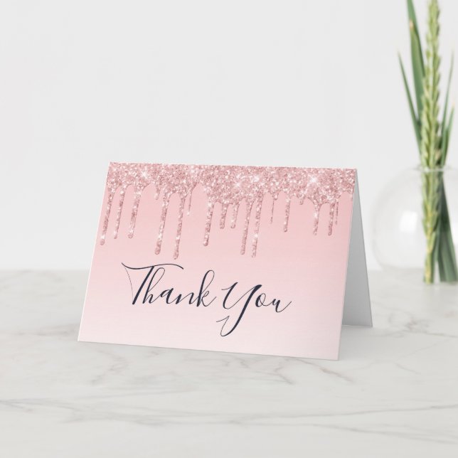 Modern Trendy Pink Imitate Liquid Glitzer Vielen D Karte (Vorderseite)