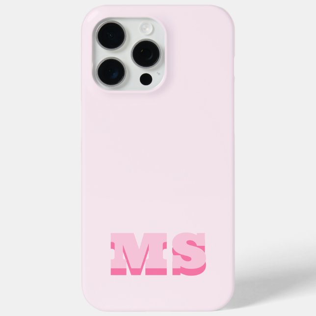 Modern Trendy Pink Initial Monogram Case-Mate iPhone Hülle (Rückseite)