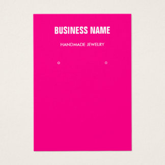 Modern trendy pink jewelry earring display card