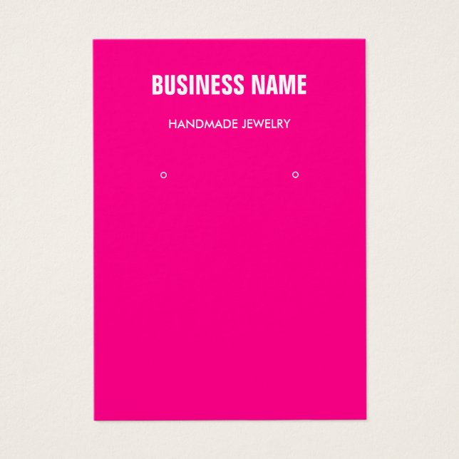 Modern trendy pink jewelry earring display card (Vorderseite)