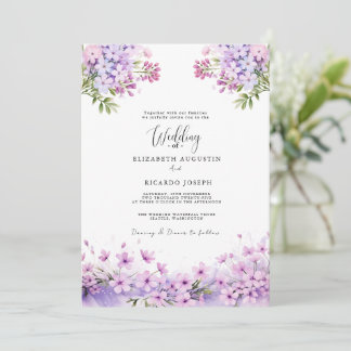 Modern Trendy Purple Lavender  Wedding Einladung