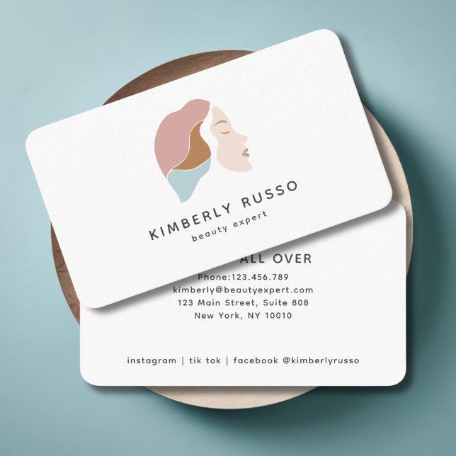 Modern, trendy, Salon, Frauen-Logo Visitenkarte (Modern, Trendy, Salon, Women-Logo Business Card.)