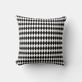 Modern Trendy Schwarz-weiß Diamond Harlequin Kissen
