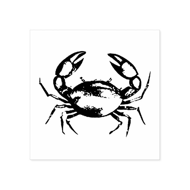 Modern Trendy Summer Trendy Seafood Crab Nautical Gummistempel (Prägung)