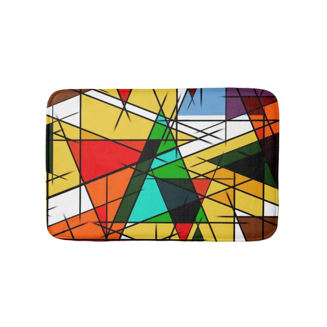 Modern Triangle Colorful Geometric  Badematte (Vorderseite)