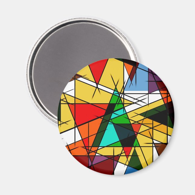 Modern Triangle Colorful Geometric  Magnet (Vorderseite/Rückseite)