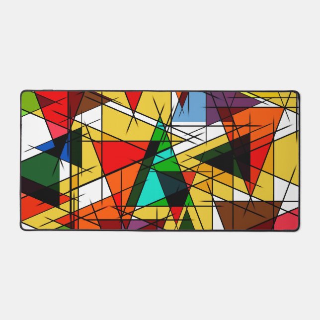 Modern Triangle Colorful Geometric  Schreibtischunterlage (Vorderseite)