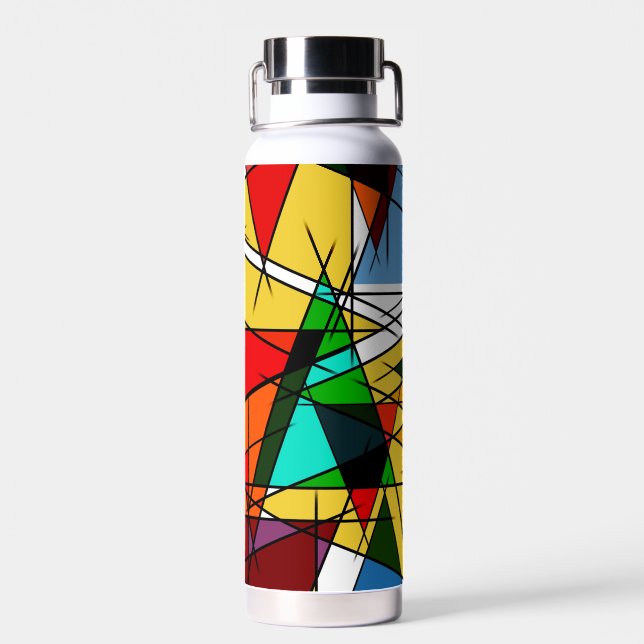 Modern Triangle Colorful Geometric  Trinkflasche (Rückseite)