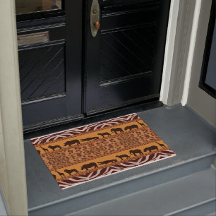 Modern Tribal African Jaguar Muster Animal Print Fußmatte