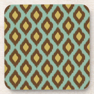 Modern Tribal Ikat blau Gelb Getränkeuntersetzer