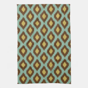 Modern Tribal Ikat blau Gelb Küchentuch