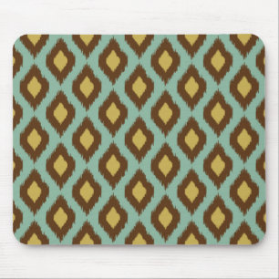 Modern Tribal Ikat blau Gelb Mousepad