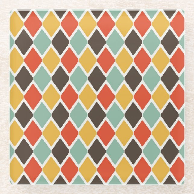 Modern-Tribal-Modemuster Glasuntersetzer (Vorderseite)