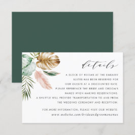 Modern Tropical Gold Palm Green Details Karte