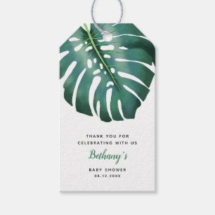 Modern Tropical Greenery Babydusche Geschenkanhänger