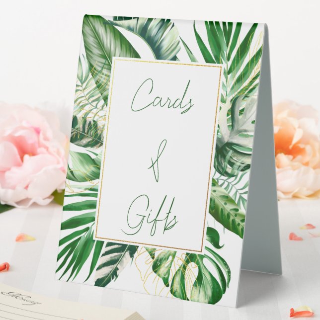 Modern Tropical Palm Leaf Frame Cards & Geschenke Tischaufsteller (In Situ (Hochzeit))