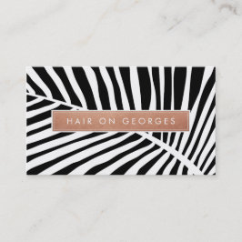 MODERN TROPICAL PALM LEAF Logo trendy Rose Gold Visitenkarte