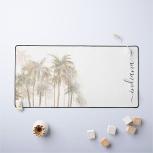 Modern Tropical Palm Trees Typografie Script Schreibtischunterlage