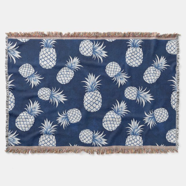 Modern Tropical Pineapple Watercolor Decke (Vorderseite)