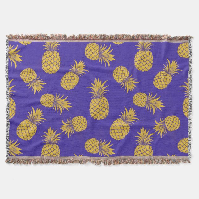 Modern Tropical Pineapple Watercolor Decke (Vorderseite)