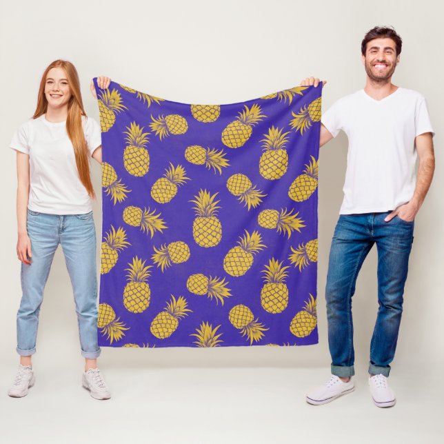 Modern Tropical Pineapple Watercolor Fleecedecke (Beispiel)