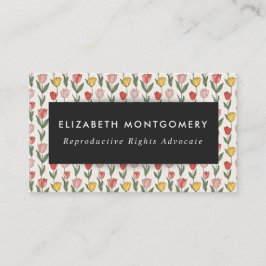 Modern Tulip Floral Pattern Soft Botanical Spring Visitenkarte